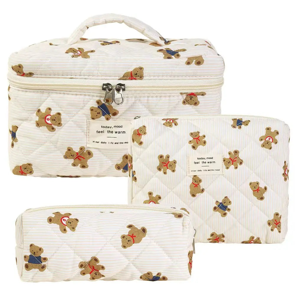 ✨ Cute Quilted Cotton Makeup Bag ✨