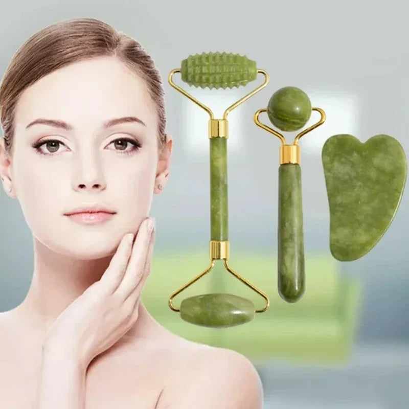 🌿 Natural Jade Roller & Gua Sha 🌿