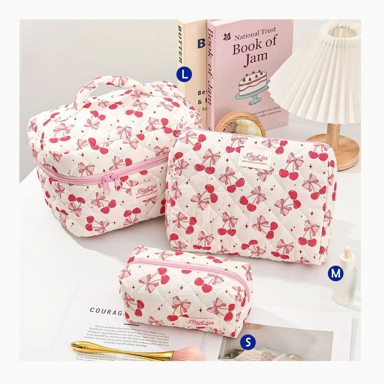 ✨ Cute Quilted Cotton Makeup Bag ✨